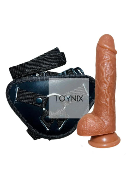 Dildo Solid 8 Inches With Belt/Strap Silicon
